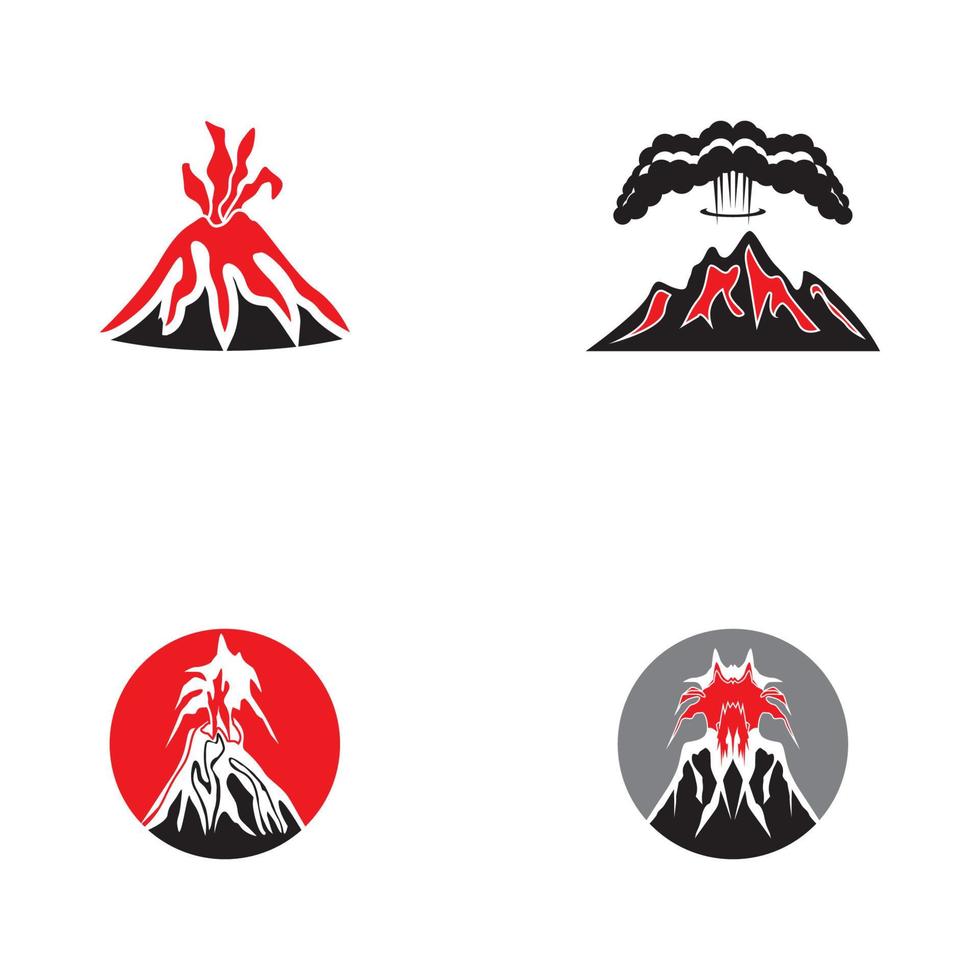 Volcano eruption logo vector illustration