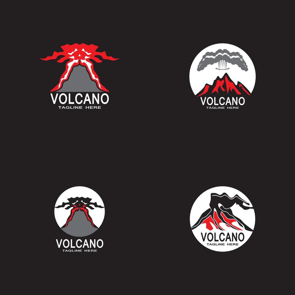 Volcano eruption logo vector illustration