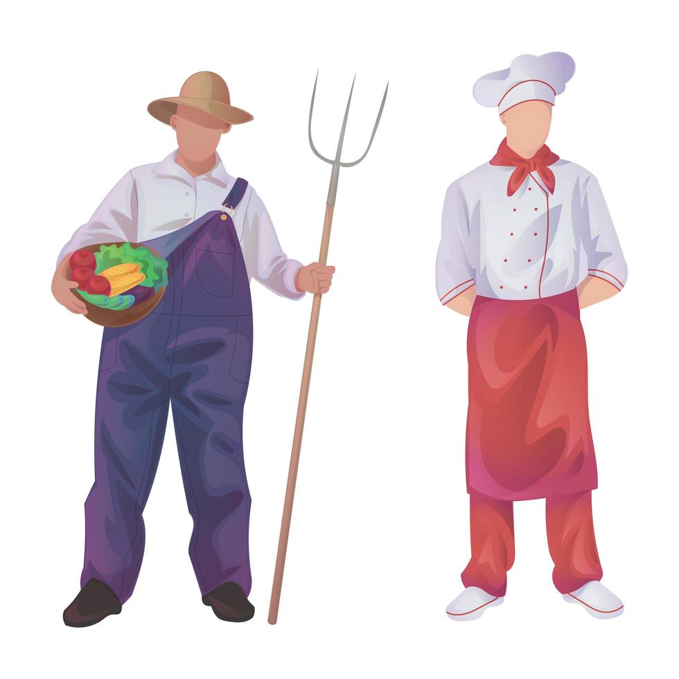 Group of people working professions on a white background - Vector