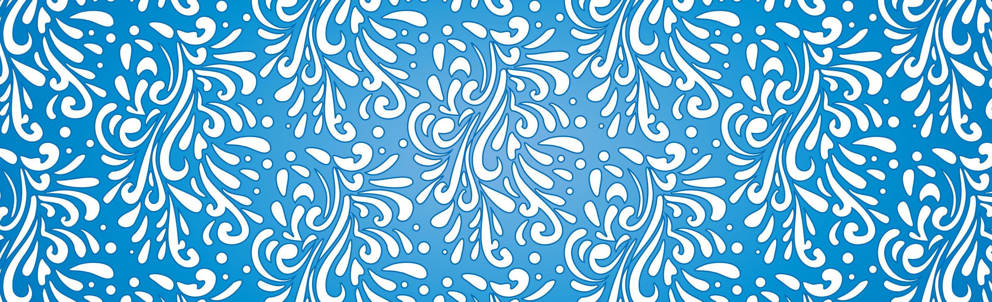 Patrones helados abstractos, fondo de patrón web azul y blanco panorámico - vector