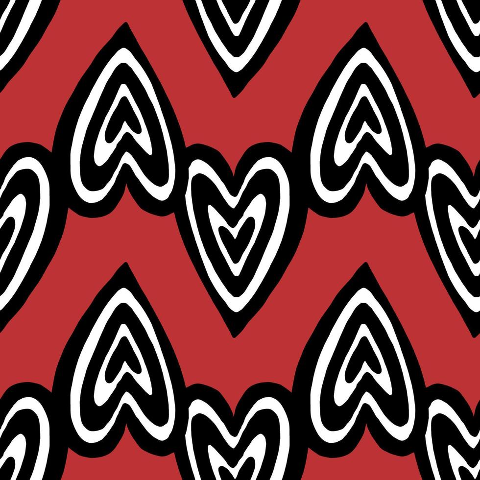 Heart doodle drawing seamless pattern.Design decoration element. vector