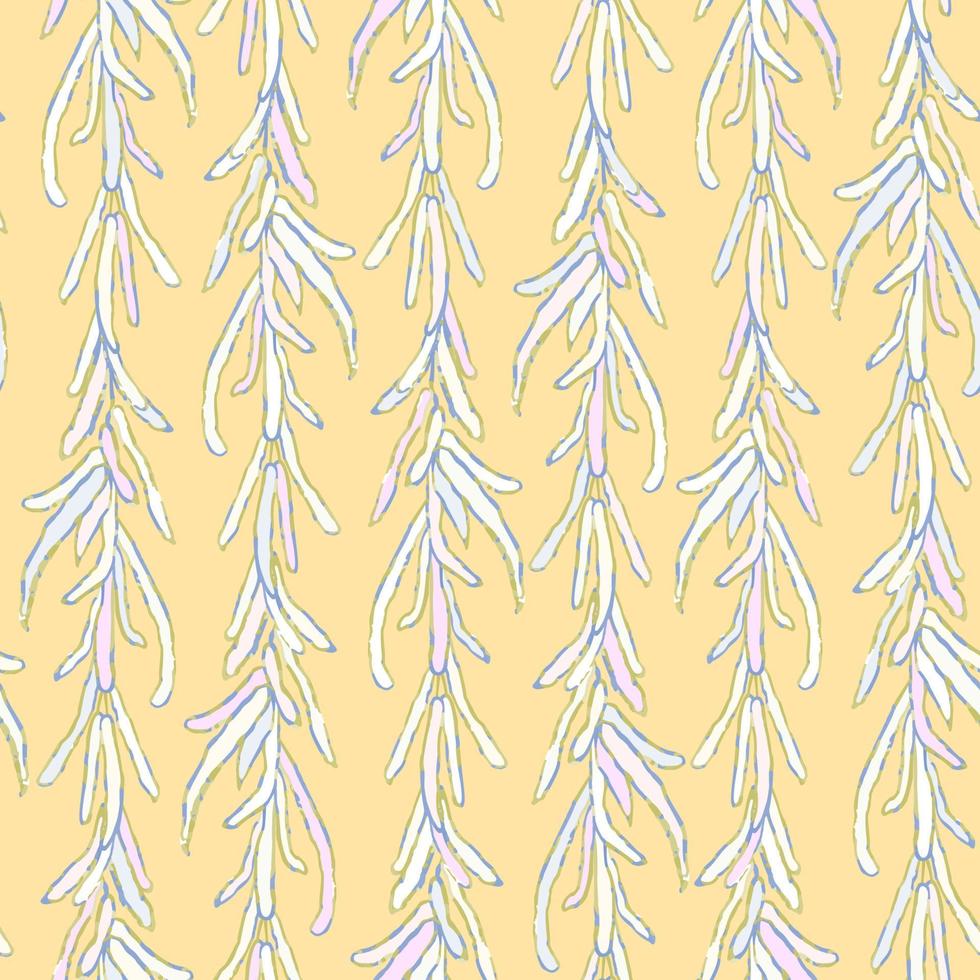 Vector seamless background with colorful illustration of herbs, plants. Use it for wallpaper, textile print, pattern fills, web page, surface textures, wrapping paper, design of presentation