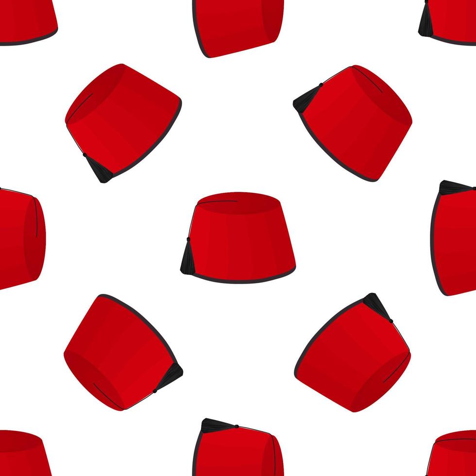 Illustration on theme pattern hats ottoman fez vector