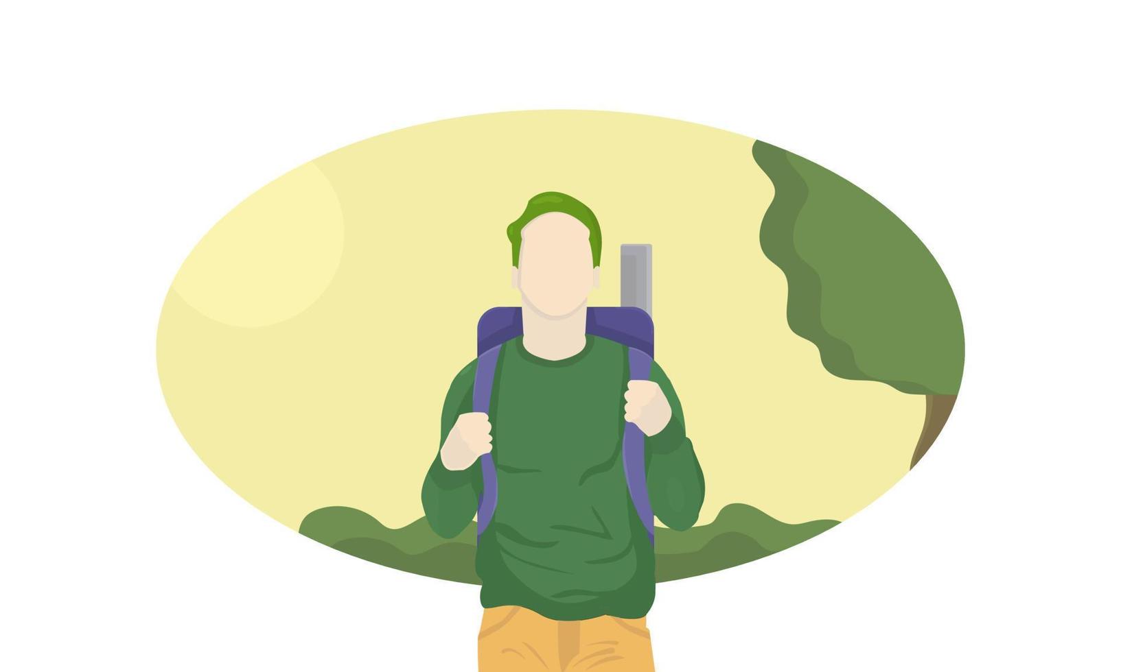 Camping Trip Flat Design Vector Illustration Triadic