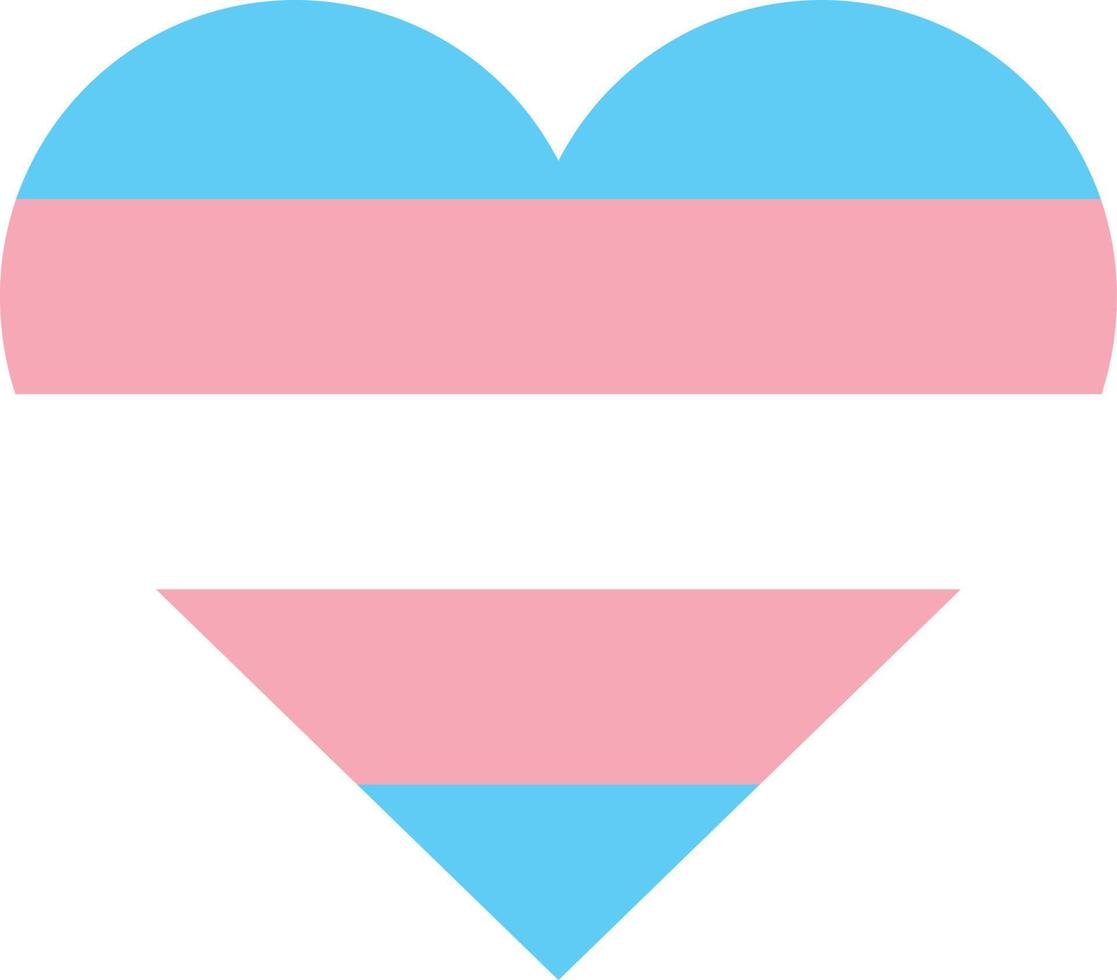 Transgender flag in heart vector