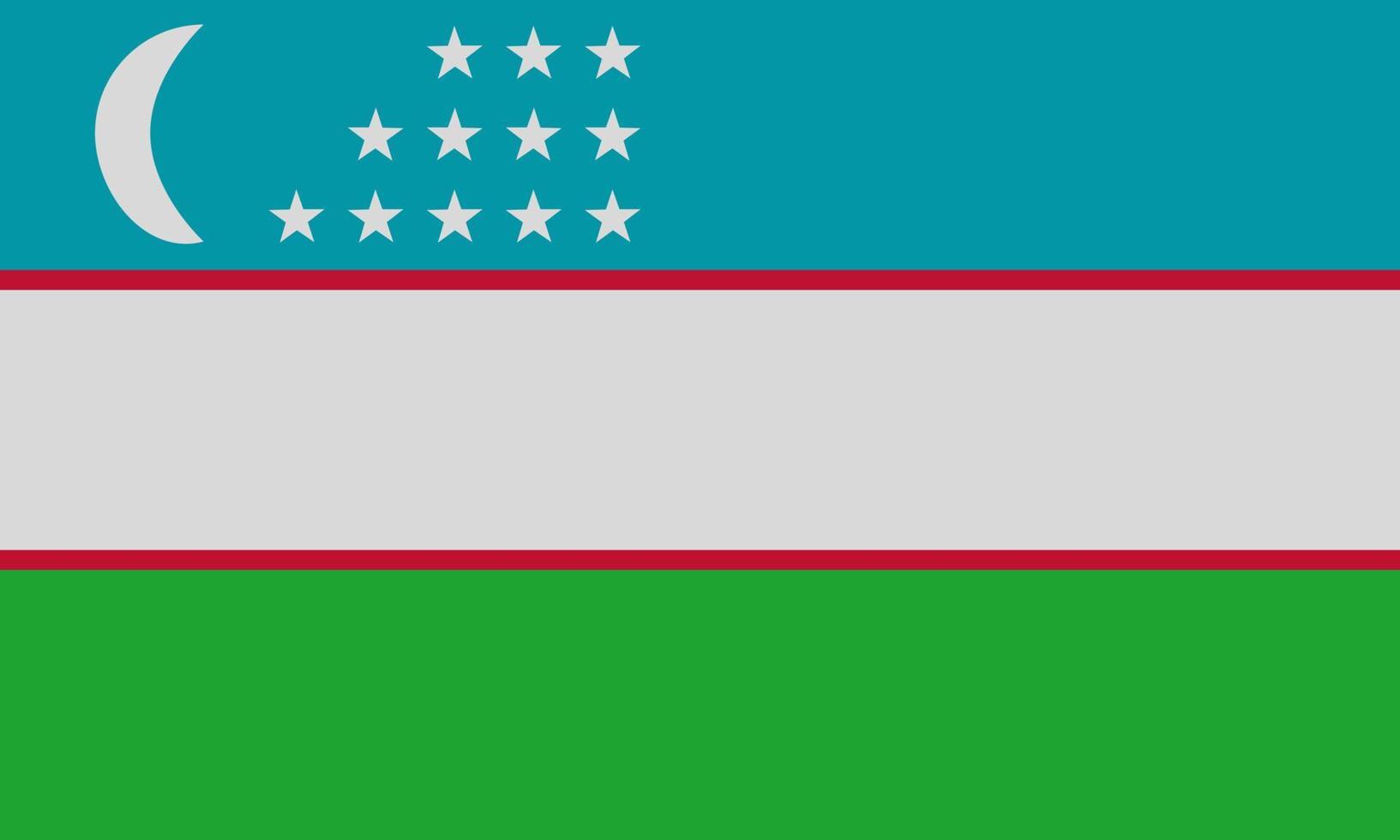 National Uzbekistan flag, official colors, and proportion correctly