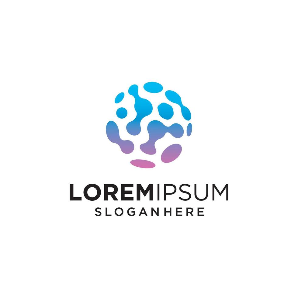 Abstract Nano Sphere logo design vector icon