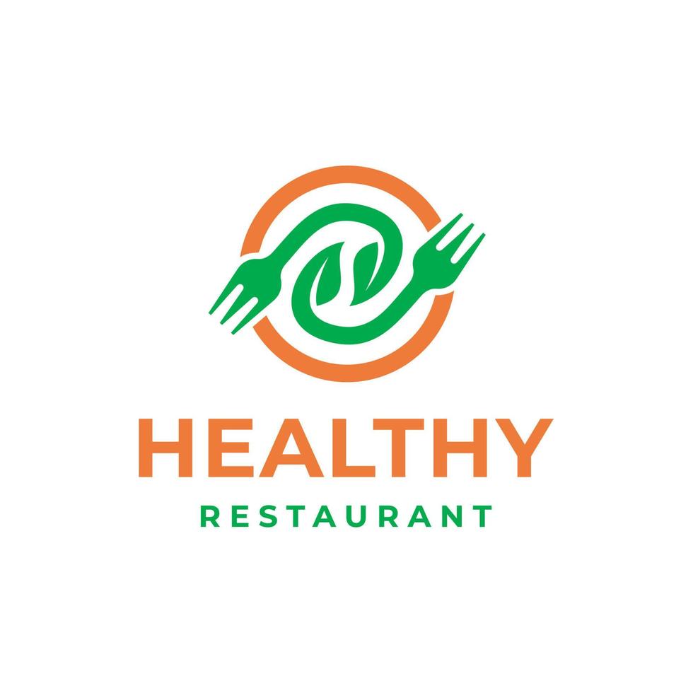 vector de icono de logotipo de restaurante de comida sana