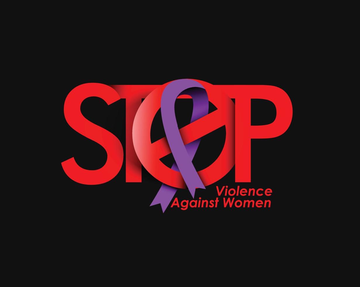 Detener la violencia contra la mujer en el día internacional para la eliminación de la violencia contra la mujer. vector