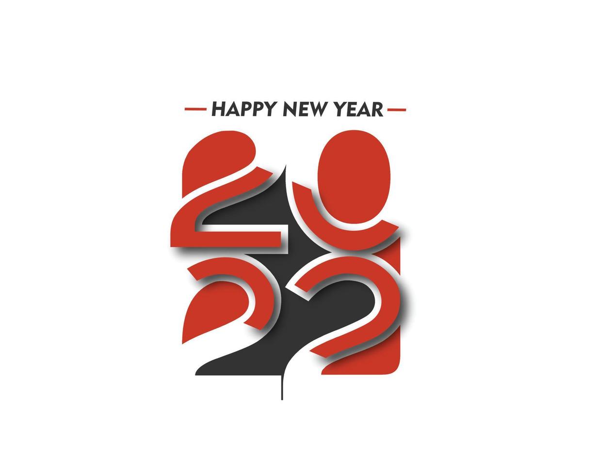 Happy New Year 2022 Text Typography Design Patter Vector illustration