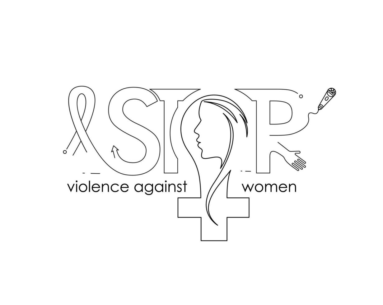 Stop Violence Against Women in The International Day for the Elimination of Violence against Women vector