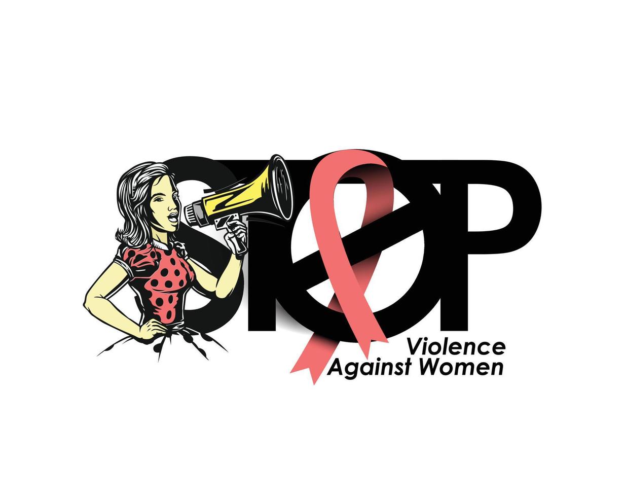 Stop Violence Against Women in The International Day for the Elimination of Violence against Women vector