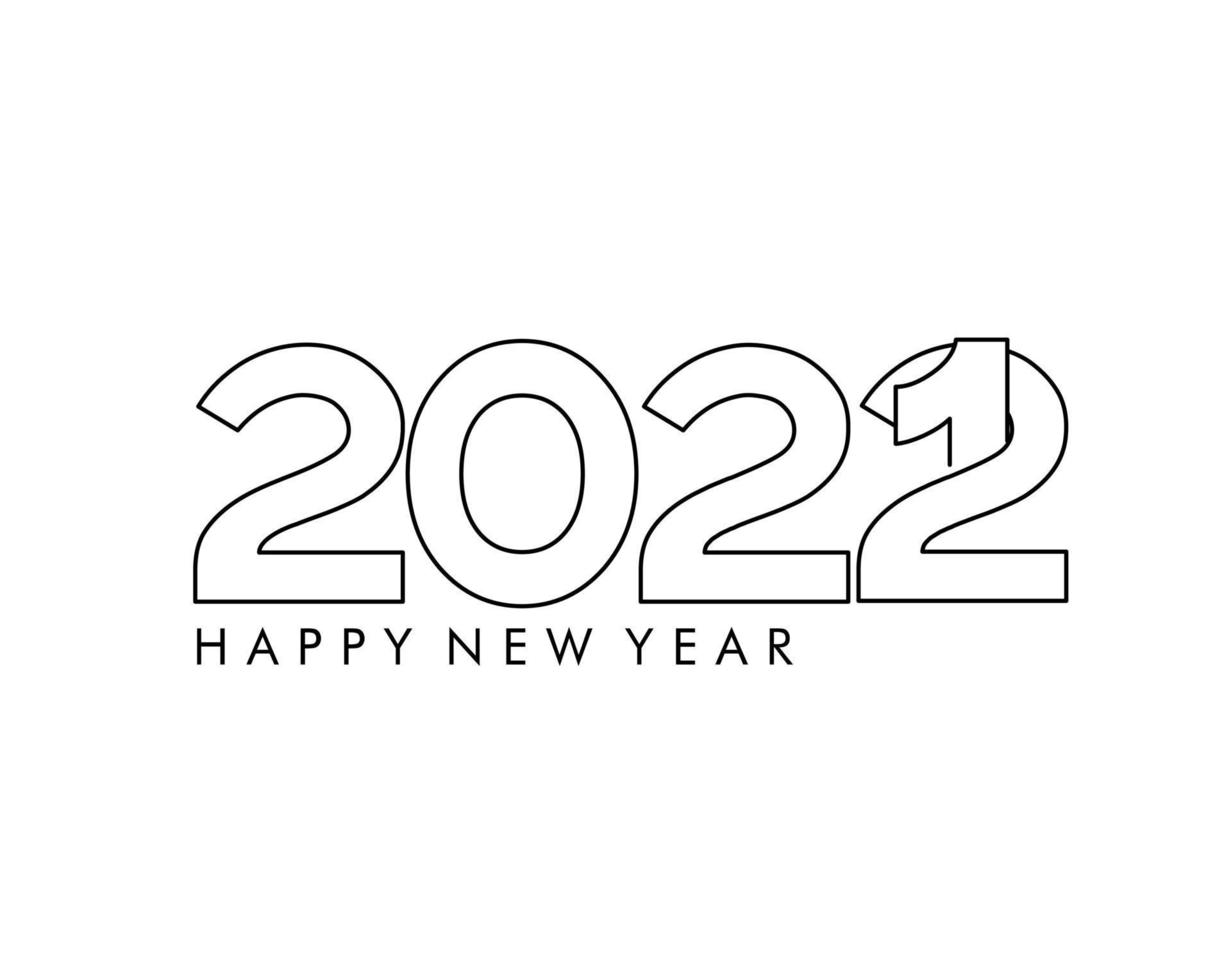 Happy New Year 2001- 2022 Text Typography Design Patter, Vector illustration.
