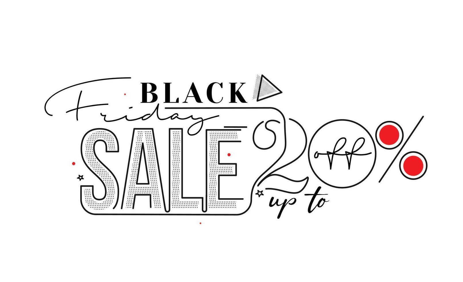 Black Friday Sale Promotion Poster or banner Design, Special offer 20 sale, Promotion and shopping vector template.