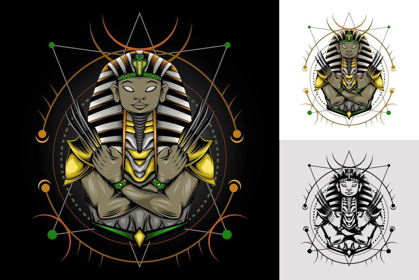Rameses Pharaoh of Egypt with sacred ornament vector