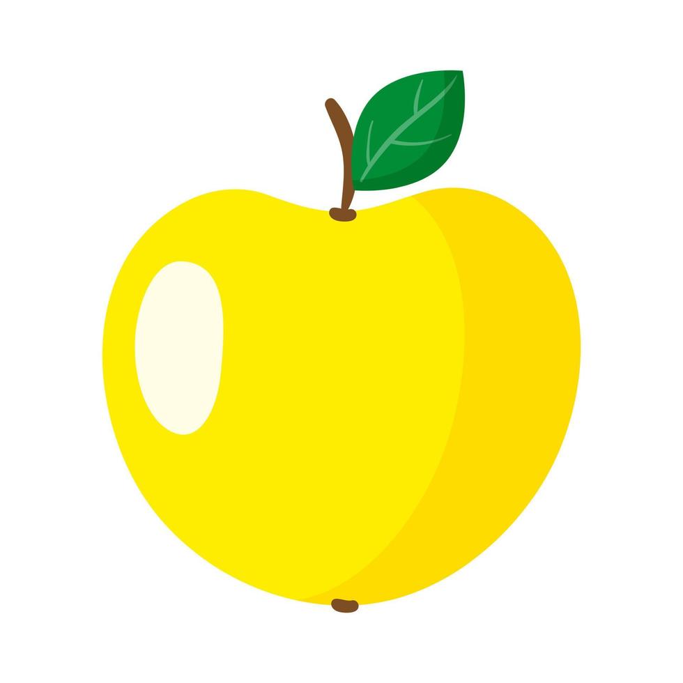 vector de dibujos animados fruta fresca de manzana amarilla.