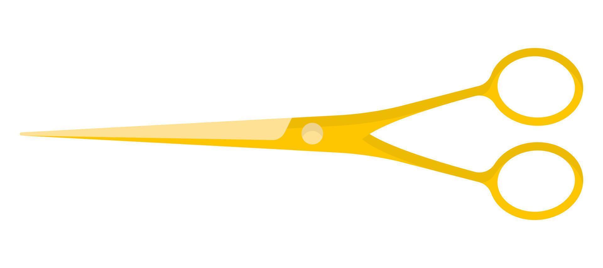 Vector cartoon yellow gold barber scissors.