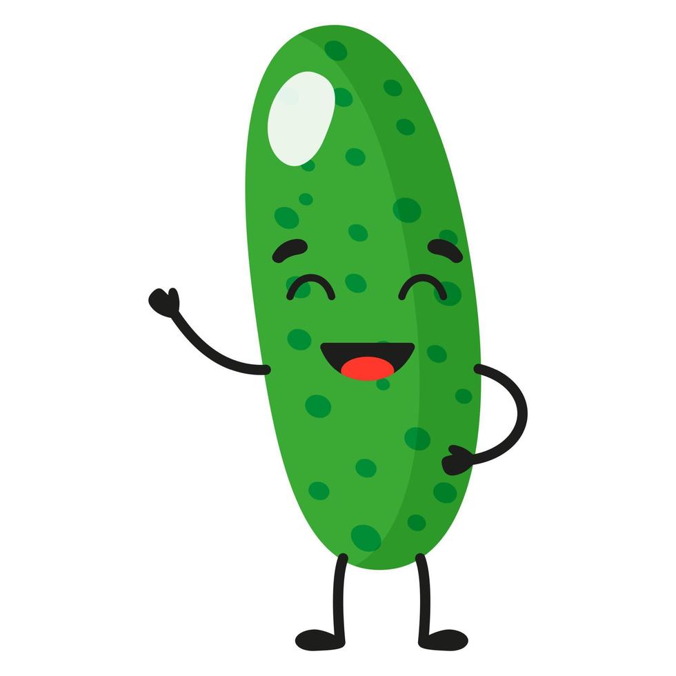 vector de dibujos animados alegre lindo personaje de pepino.