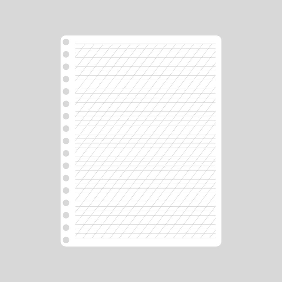 Vector cartoon blank sheets of calligraphy notebook.