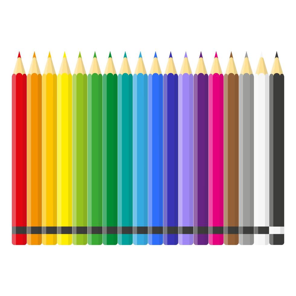 conjunto de lápices de colores de dibujos animados de vector. 4747290  Vector en Vecteezy