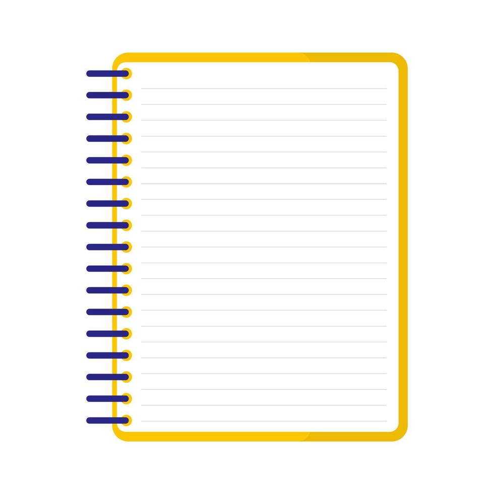 Vector cartoon open ruled notebook.