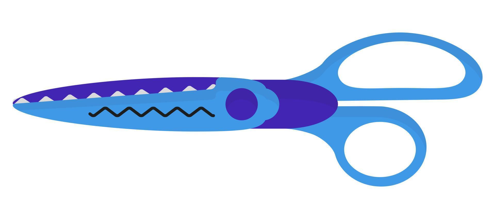 Vector cartoon blue decorative edge scissors.