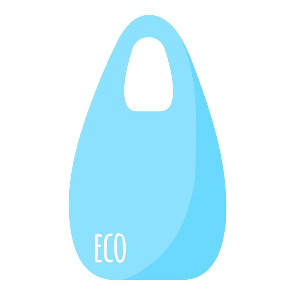 Vector cartoon eco transparent grocery bag without plastic.