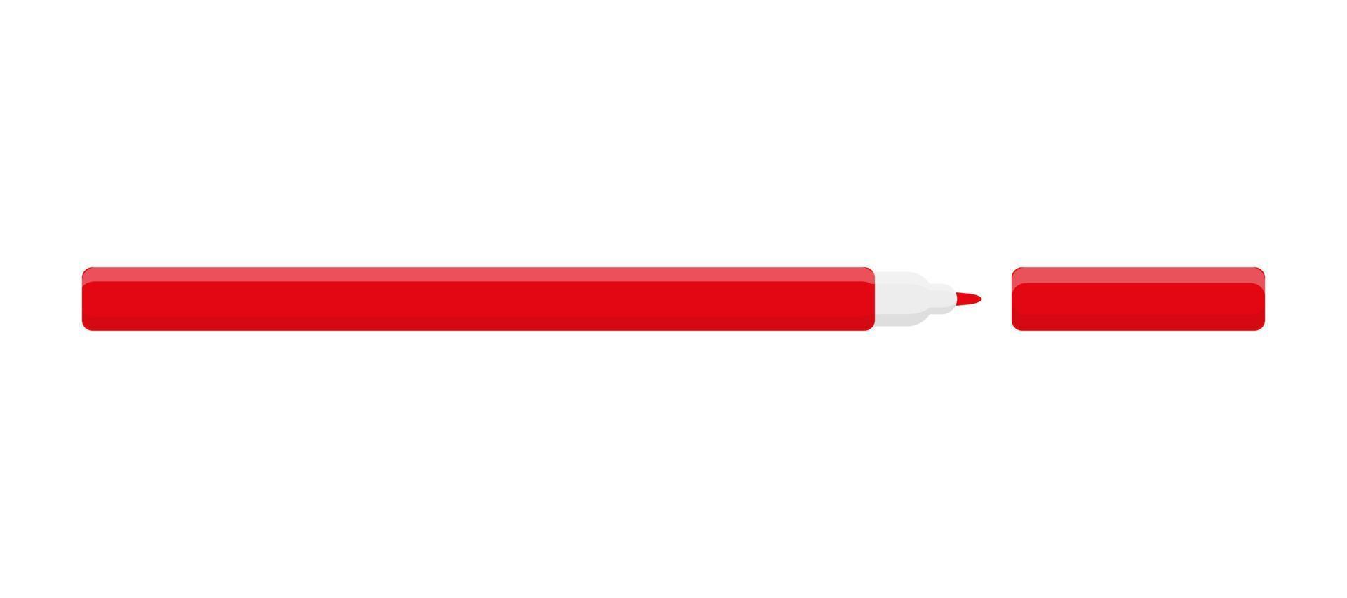 Vector cartoon red colored felt tip pen