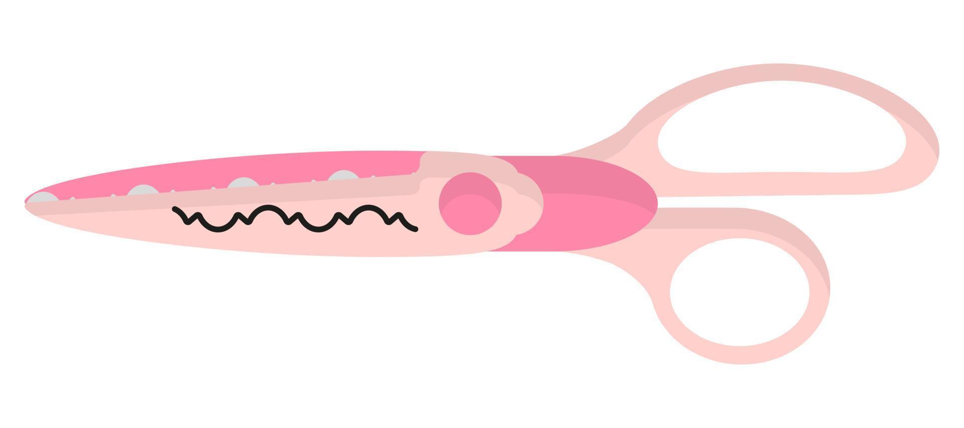 Vector cartoon pink decorative edge scissors.