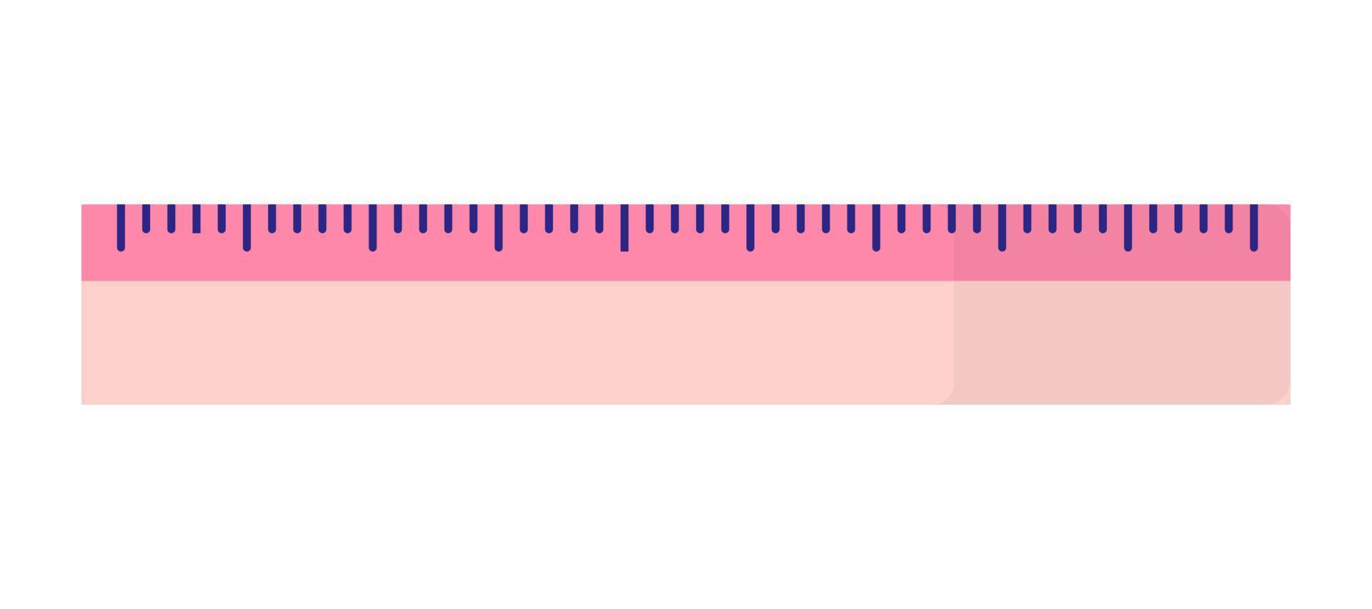 Vector cartoon pink rectangular ruler.