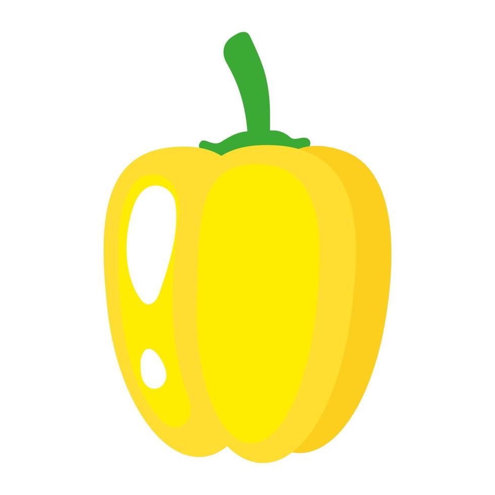 vector de dibujos animados vegetal pimiento amarillo fresco.