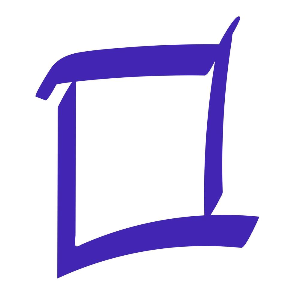 Square hand drawn blue marker mark. vector