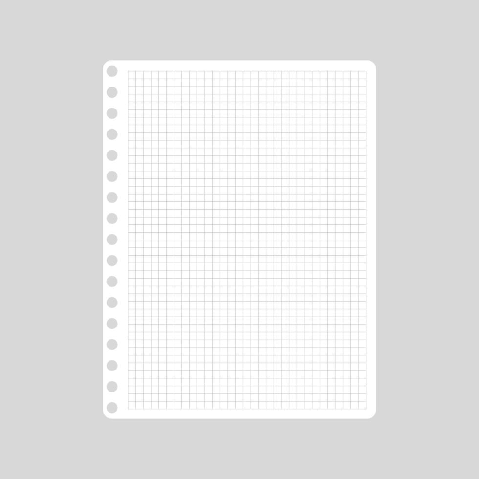 Vector cartoon blank sheets of sqared notebook.