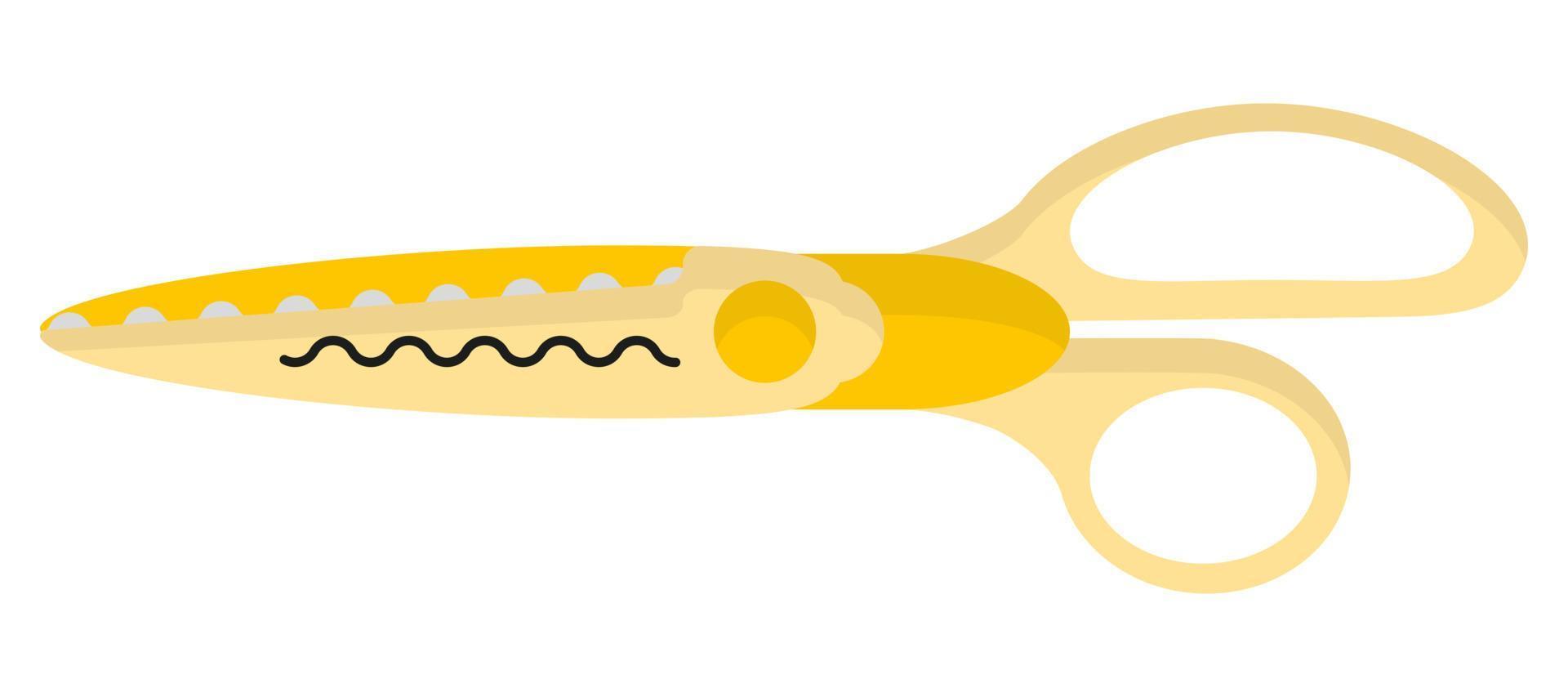 Vector cartoon yellow decorative edge scissors.