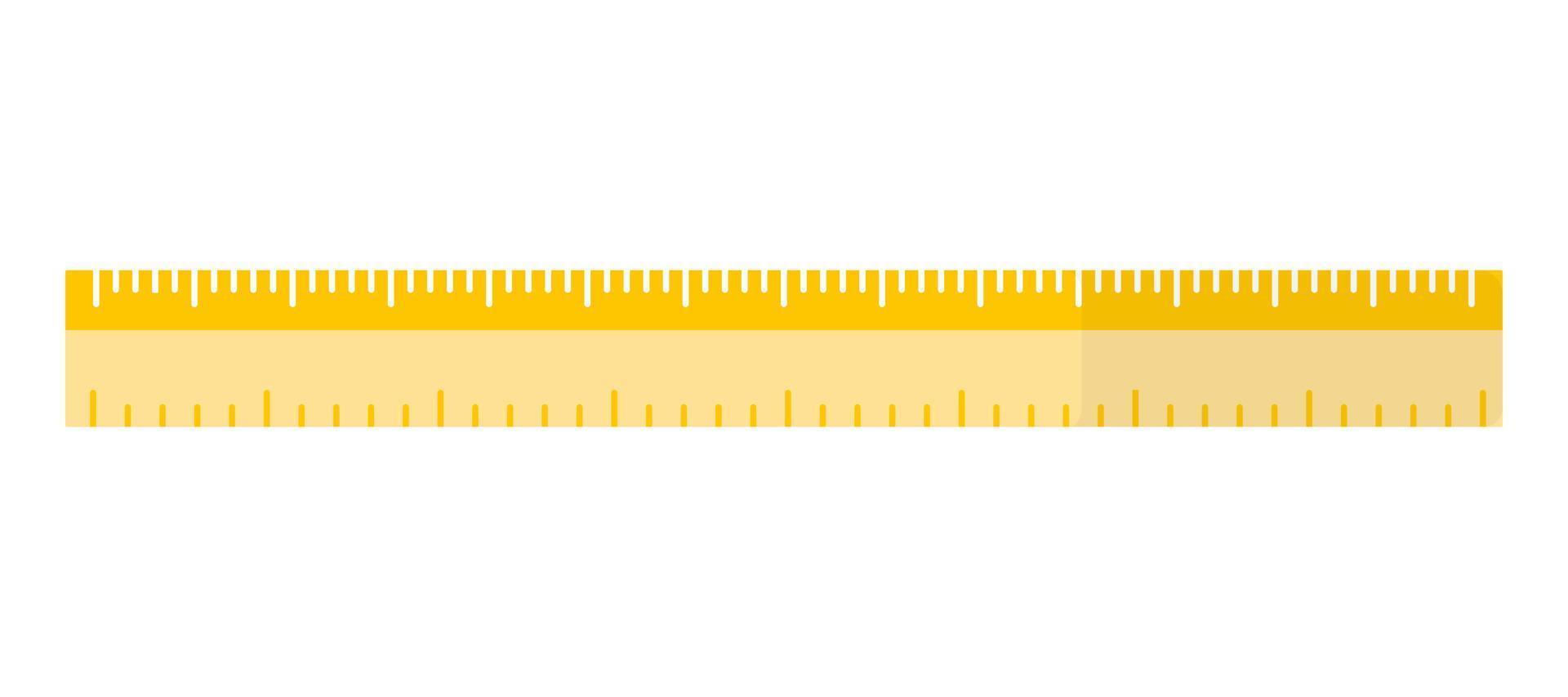 Vector cartoon yellow rectangular ruler.