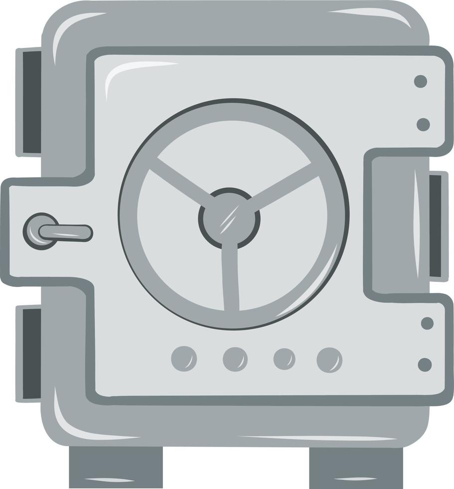 Safe locker and vault. Closed strongboxes isolated. Steel banking safes and vaults isolated vector illustration.