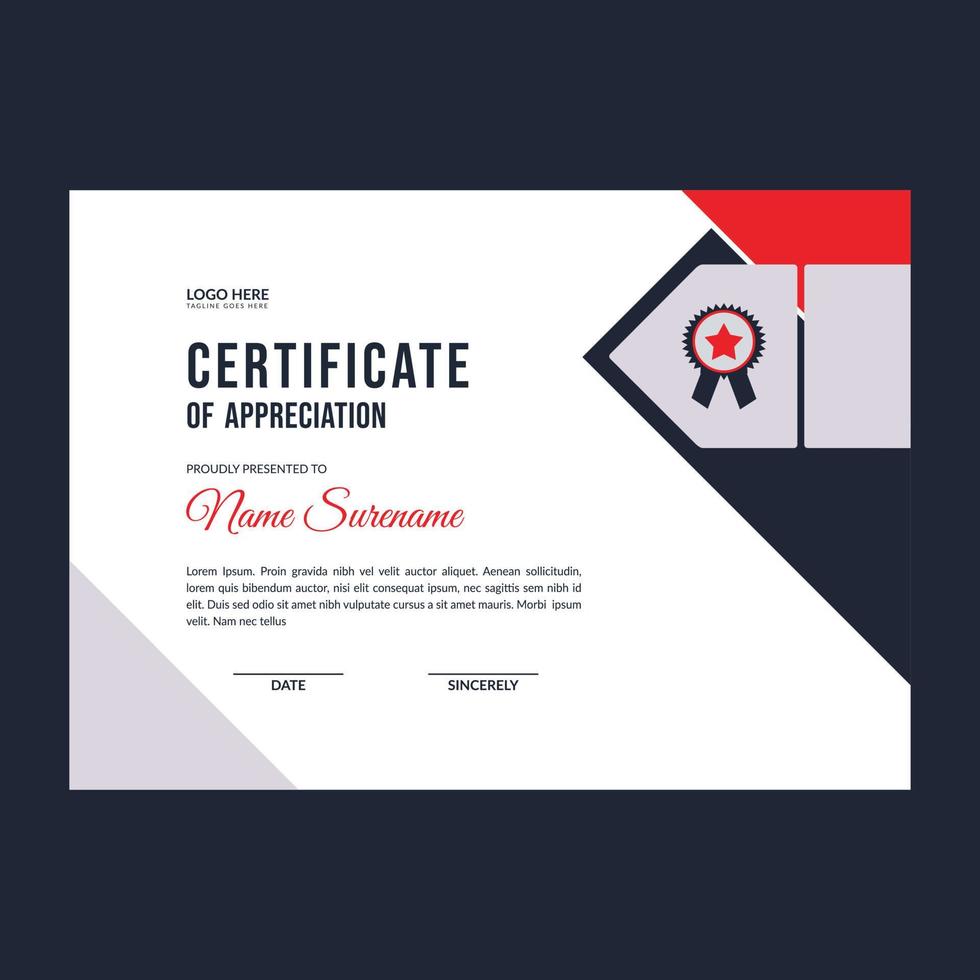 Certificate template awards diploma background vector