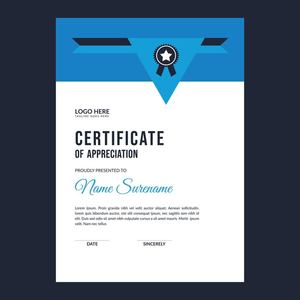 Certificate template awards diploma background vector