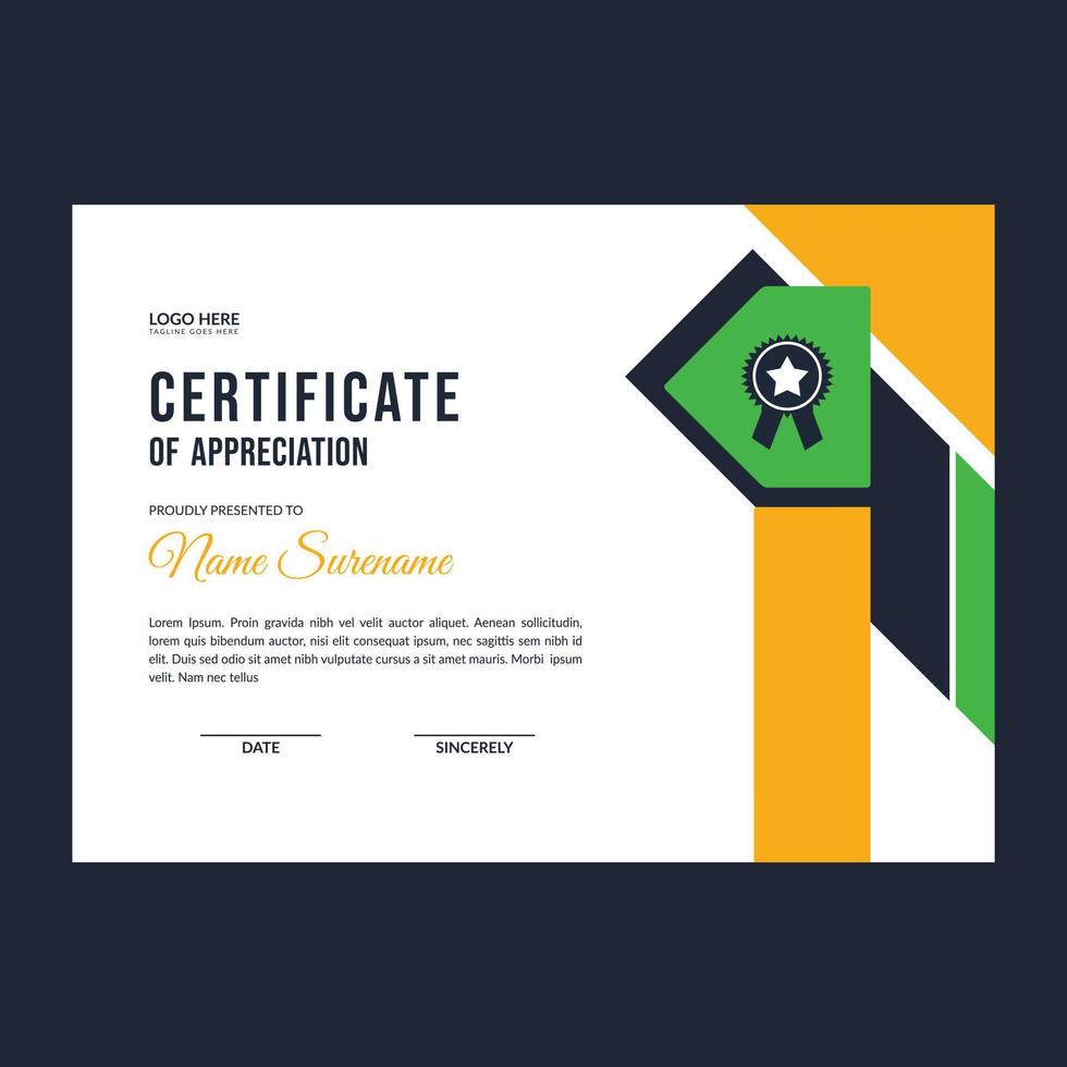 Certificate template awards diploma background vector