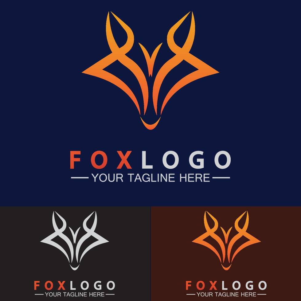 Fox logo Vector illustration design template