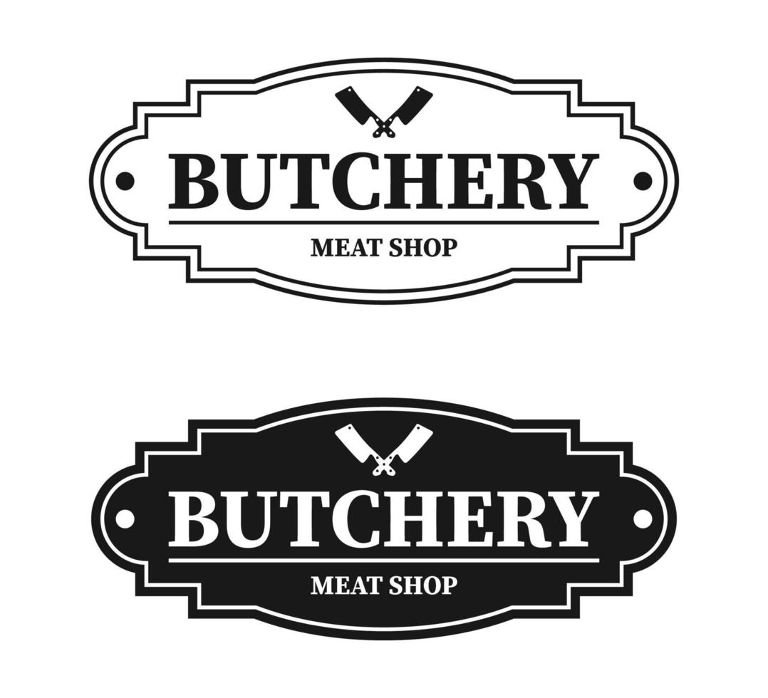 emblema de la tienda de carnicería. vector