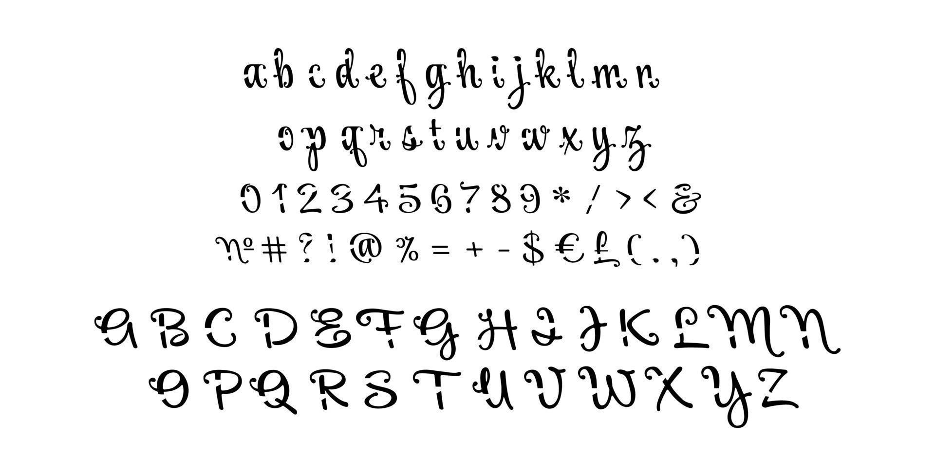 Handwritten cut script alphabet set 4748058 Vector Art at Vecteezy