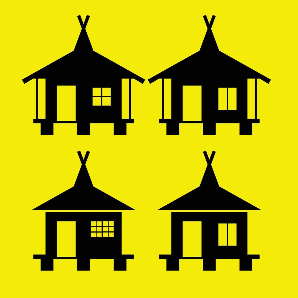 traditional house silhouette vector
