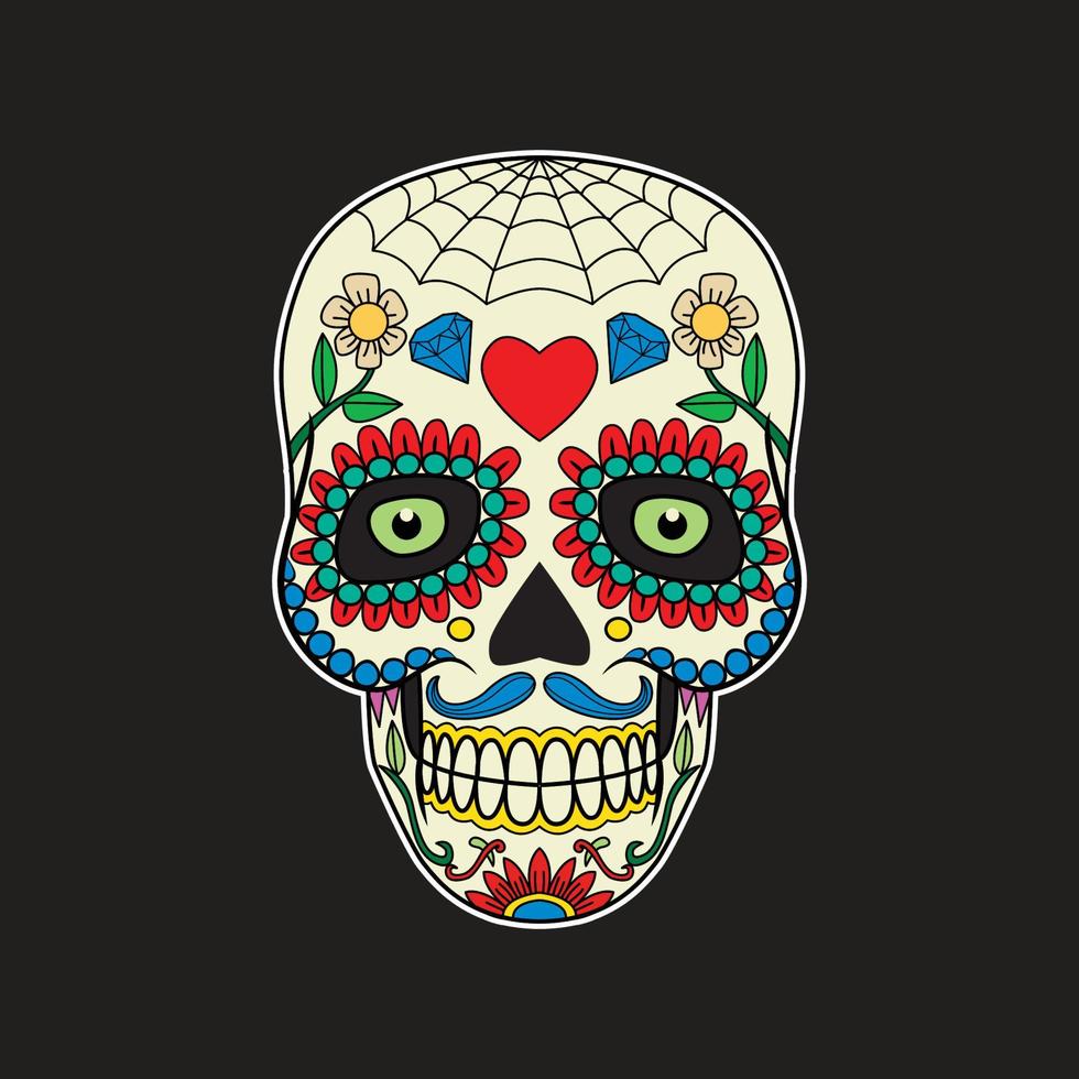 Ilustración de calavera de caramelo vector