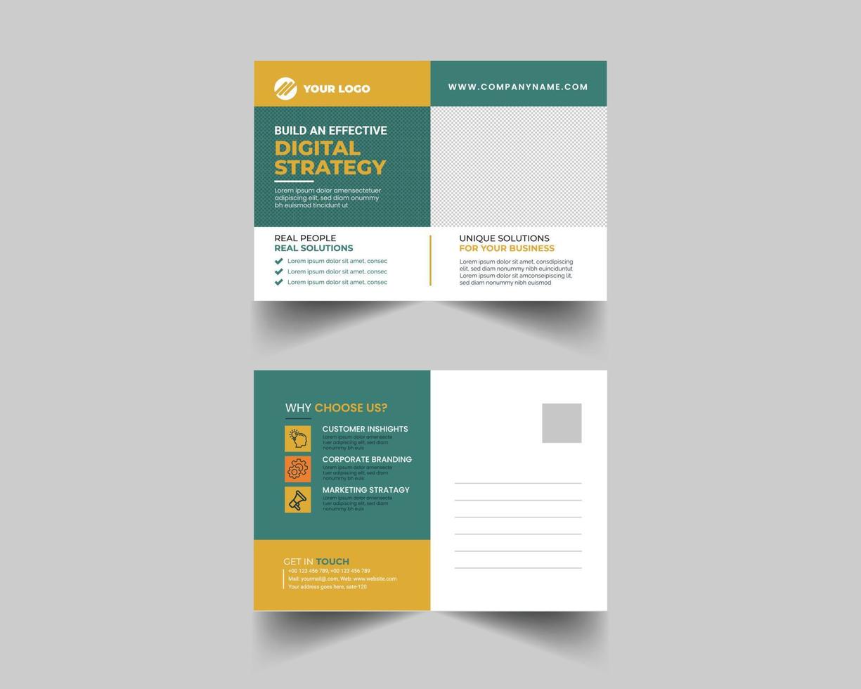 Corporate Business Postcard Design Template vector
