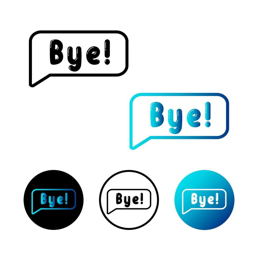 Abstract Bye Message Icon Illustration vector