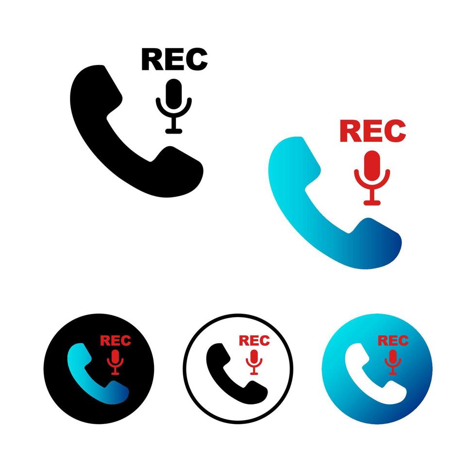 Abstract Call Record Icon Illustration vector