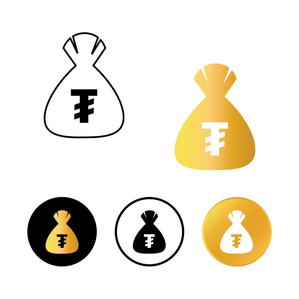 icono de bolsa de dinero tugriks mongol abstracto vector