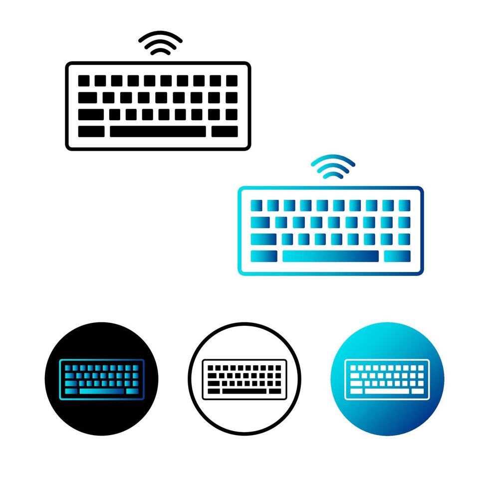 Ilustración de icono de teclado de computadora inalámbrico abstracto vector