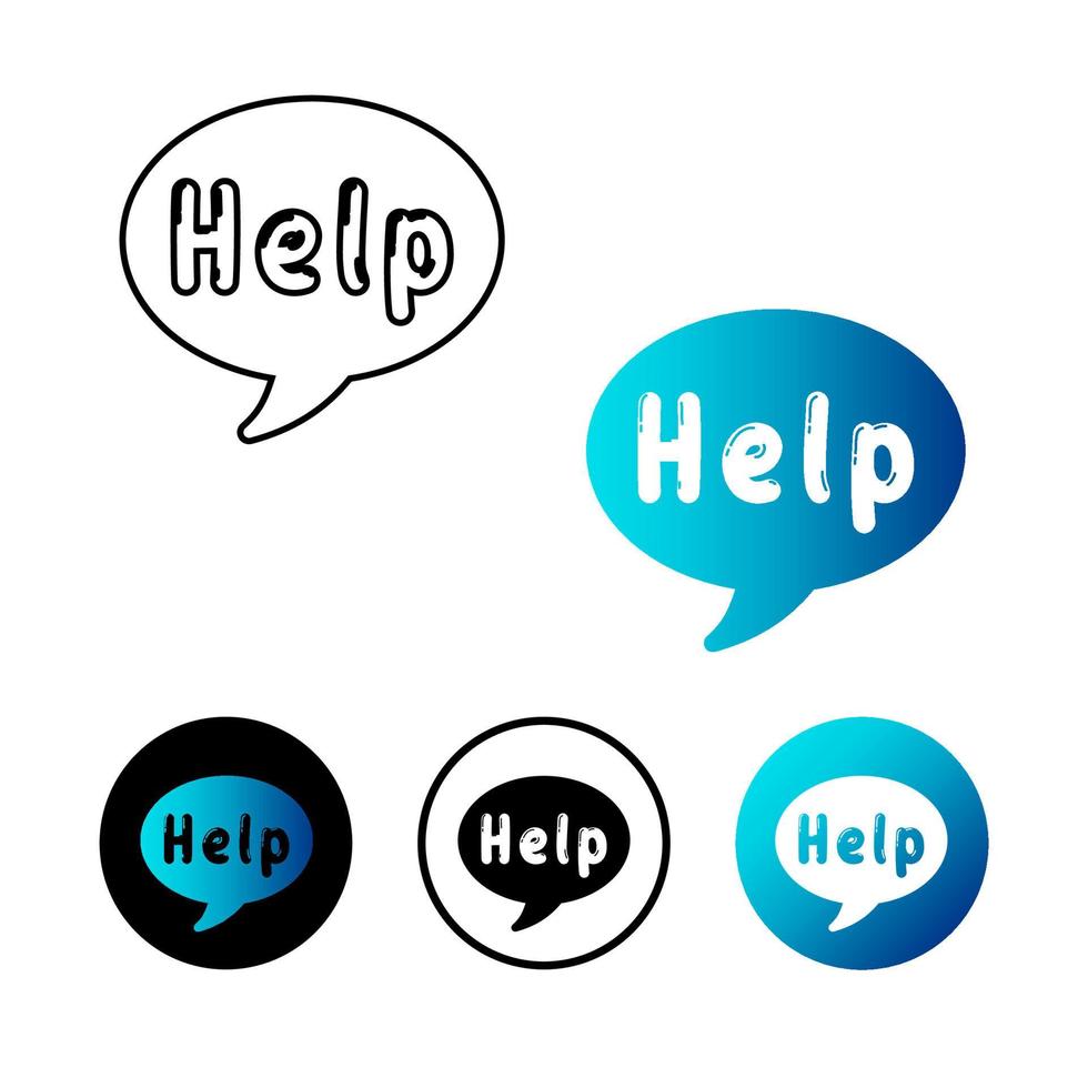 Ilustración de icono de mensaje de ayuda abstracto vector
